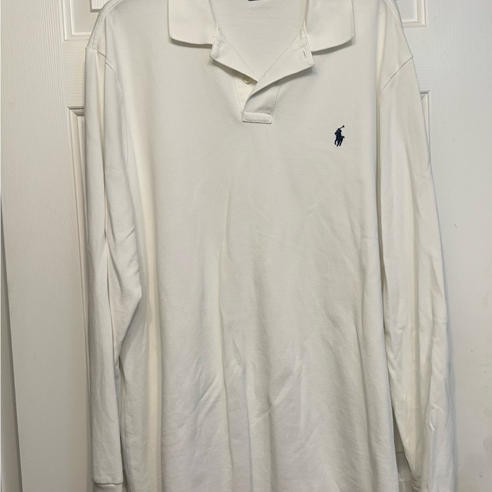 Polo by Ralph Lauren Men's White Long Sleeve Polo